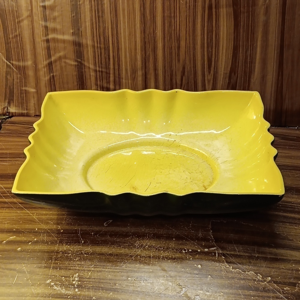 Vintage California USA 🇺🇸 pottery succulent planter green yellow